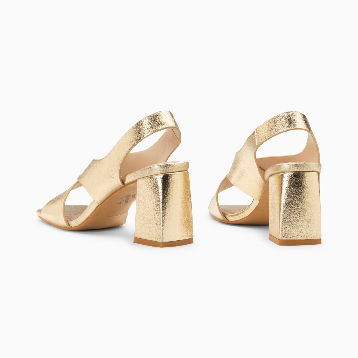 Sandales Lauren or à brides croisées et talon haut