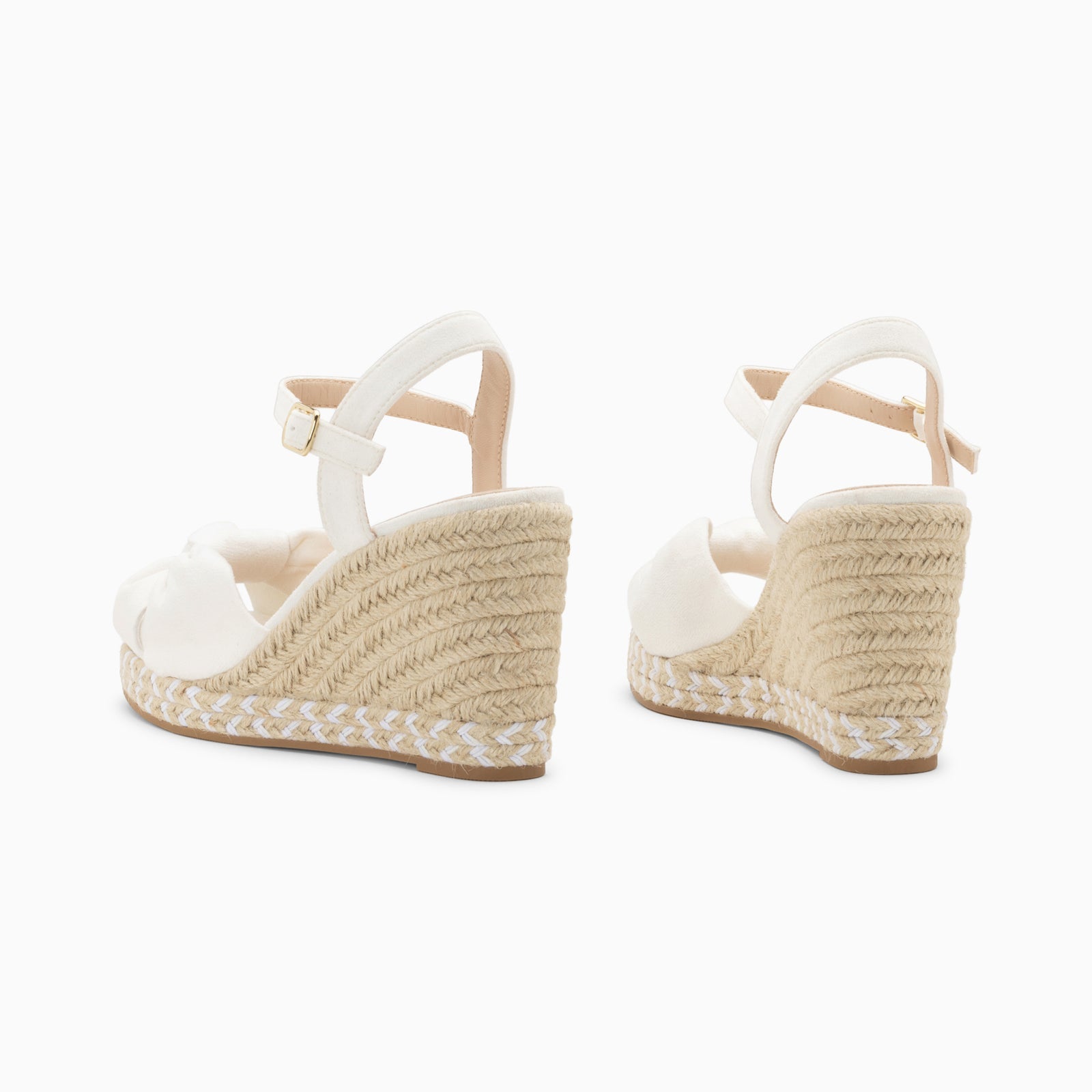 Sandales compensées nouées Georgina blanches