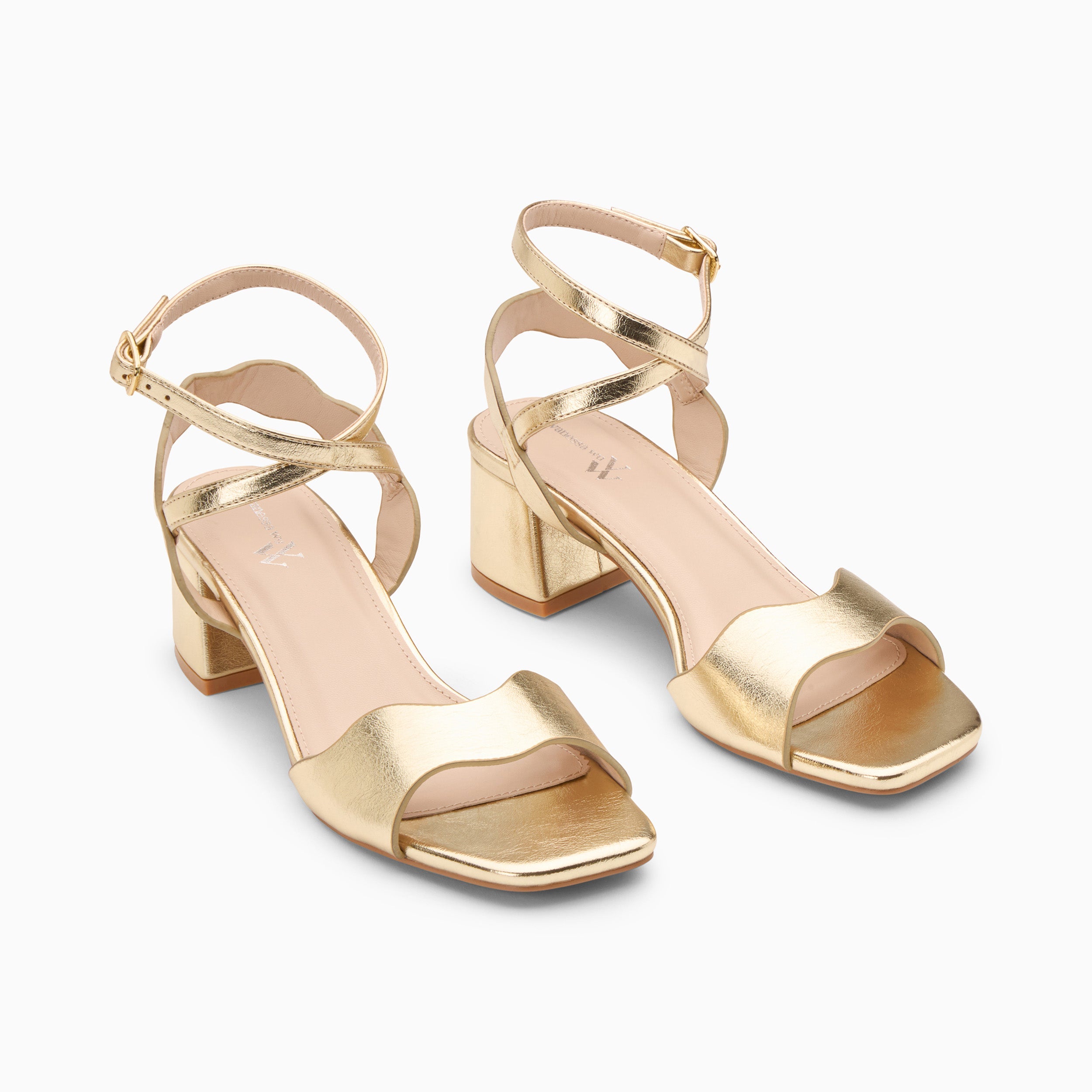 Sandales à talon Melodie or à brides