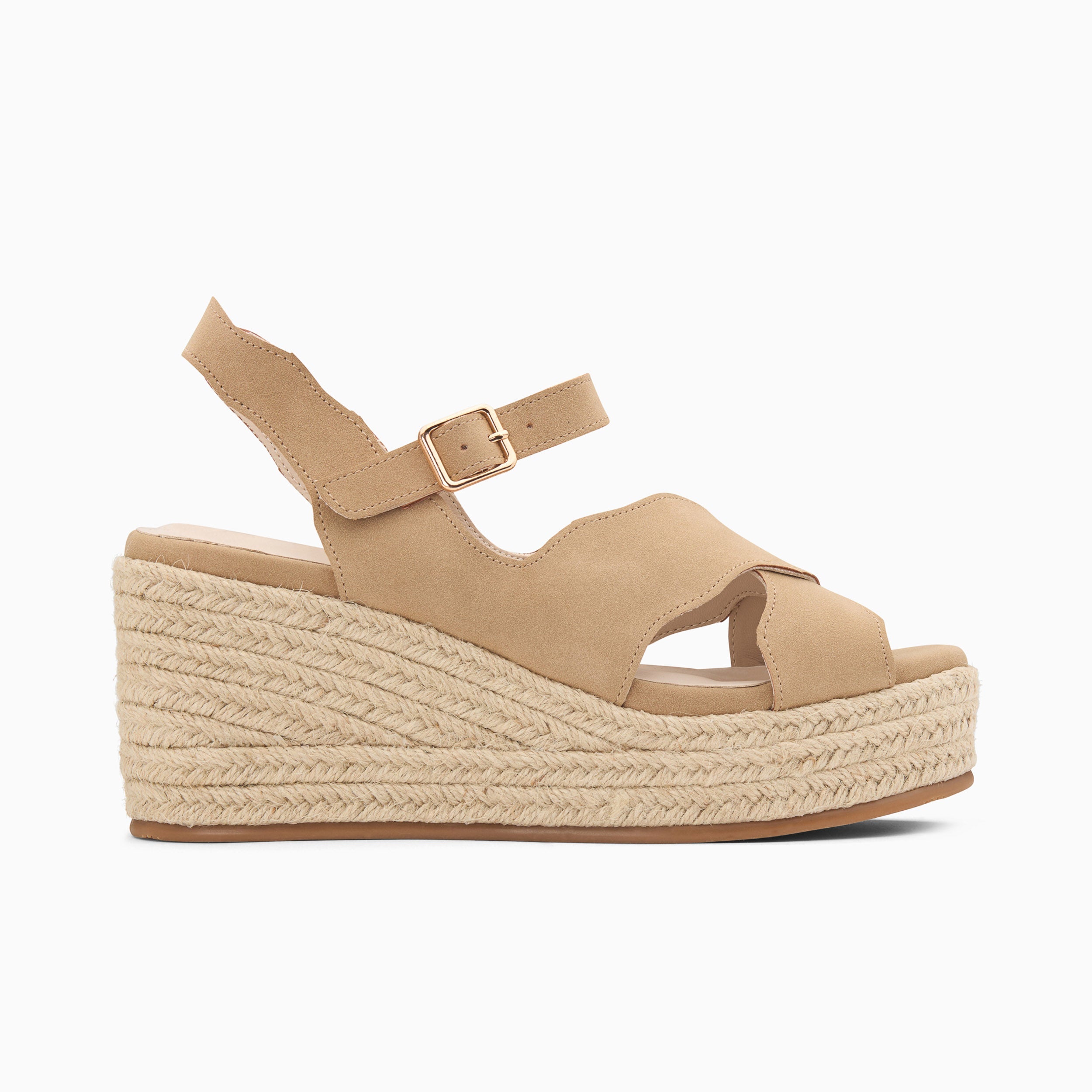 Sandales compensées Théoline beiges