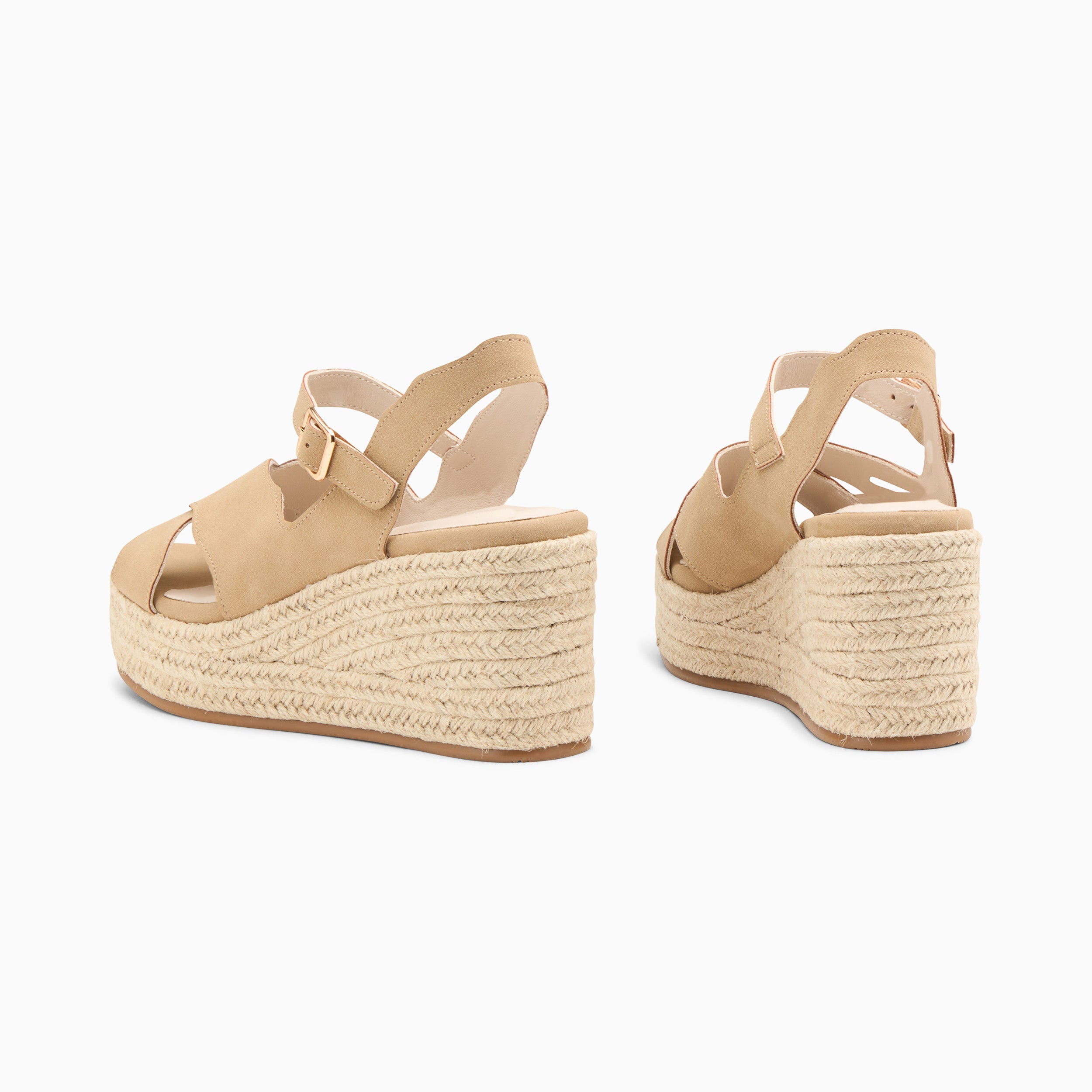 Sandales compensées Théoline beiges