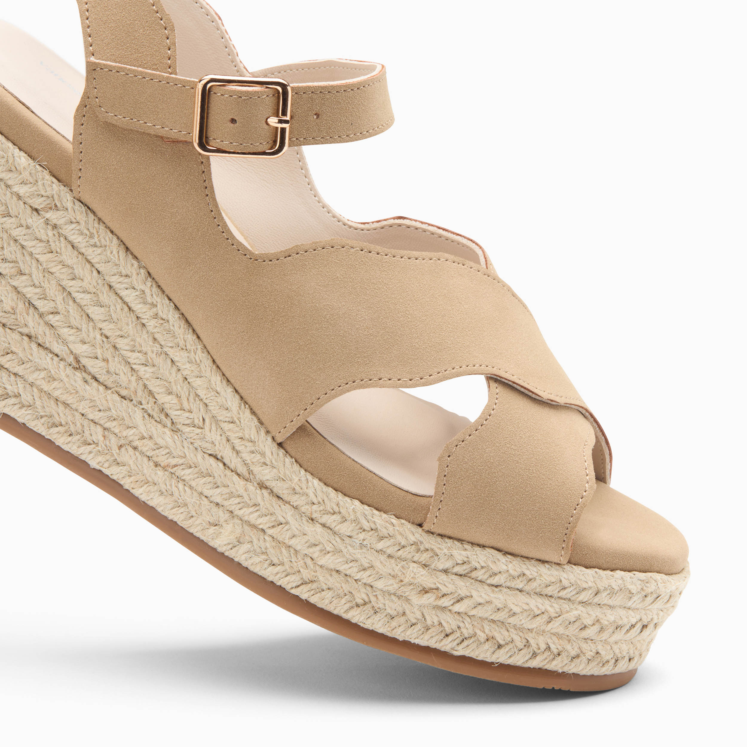 Sandales compensées Théoline beiges