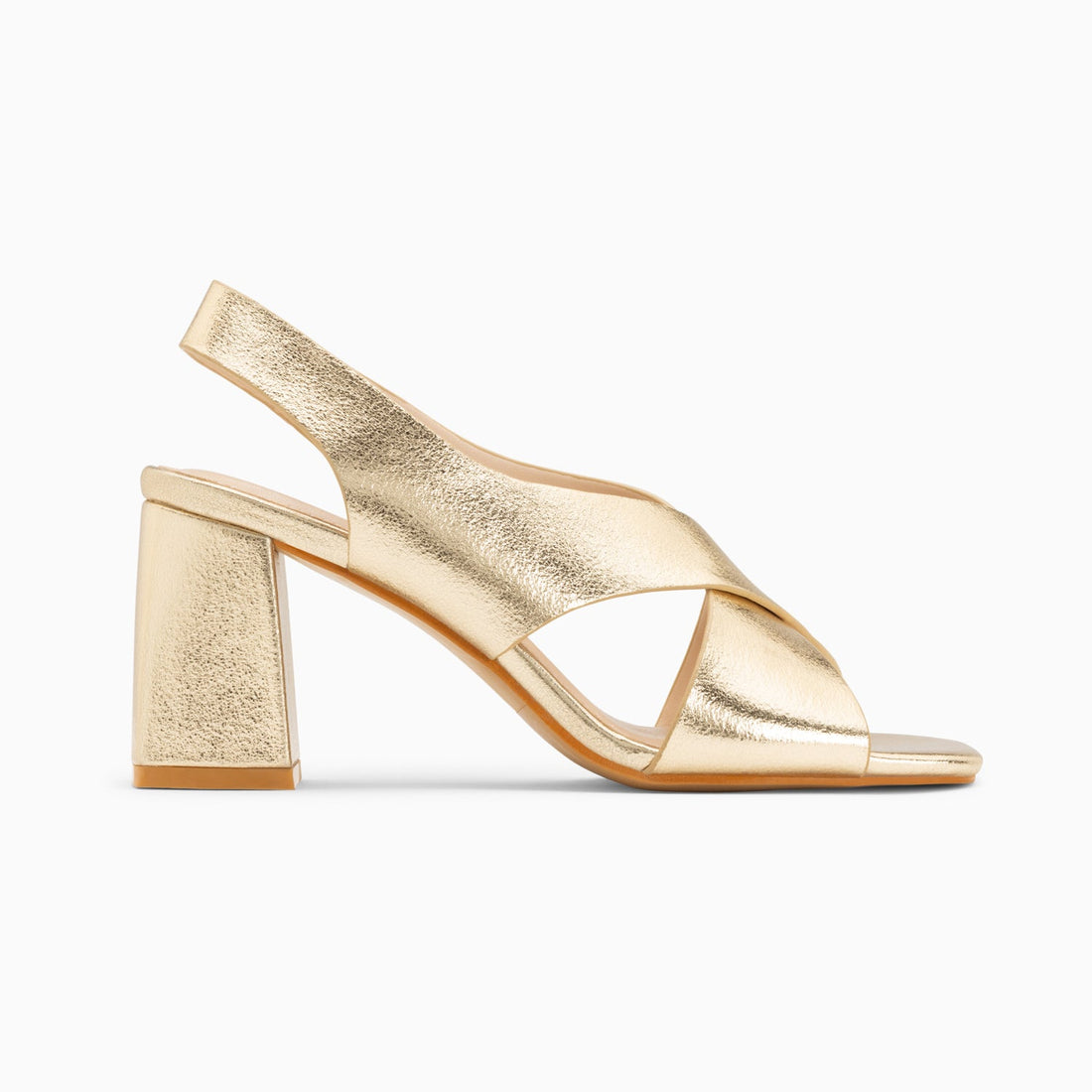 Sandales Lauren or à brides croisées et talon haut